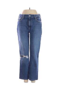 PAIGE Cindy High Rise Straight Leg Distressed Jeans
